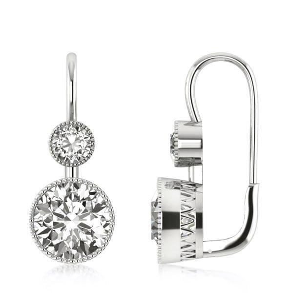 Classic Sterling Silver Round Drop Earrings with Leverback Closure