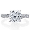 Twist Shank White Sapphire Engagement Ring - Sterling Silver