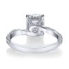 Twist Shank White Sapphire Engagement Ring - Sterling Silver