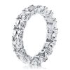Asscher Cut Eternity Wedding Band in Sterling Silver with Rhodium Finish