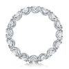 Asscher Cut Eternity Wedding Band in Sterling Silver with Rhodium Finish