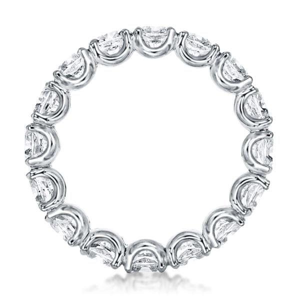 Asscher Cut Eternity Wedding Band in Sterling Silver with Rhodium Finish