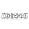 Asscher Cut Eternity Wedding Band in Sterling Silver with Rhodium Finish