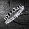 Alternating Black & White Sapphire Tennis Bracelet - Sterling Silver