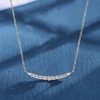 White Sapphire Pendant Necklace for Women in 925 Sterling Silver with Round and Baguette Cuts