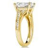 Golden Oval White Sapphire Bypass Engagement Ring - 18K Gold Plated Sterling Silver