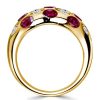 Vintage Dome Ruby Band Ring 1.59 CTW, 18K Gold Plated Sterling Silver