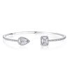 925 Sterling Silver Halo Pear & Emerald Cut Bracelet with 2.43 CT. TW Stones