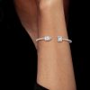 925 Sterling Silver Halo Pear & Emerald Cut Bracelet with 2.43 CT. TW Stones