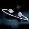 925 Sterling Silver Halo Pear & Emerald Cut Bracelet with 2.43 CT. TW Stones