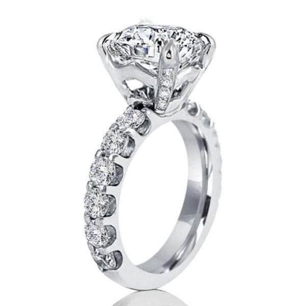 4.00 CT Princess Cut Diamond Alternative Wedding Ring in Rhodium-Plated Sterling Silver