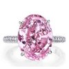 Oval Pink Sapphire Bridal Set in Sterling Silver
