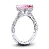 Oval Pink Sapphire Bridal Set in Sterling Silver
