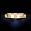 Sideways Pear Cut 5 Stone Anniversary Band in Sterling Silver with Gold Plating Options