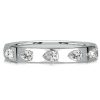 Sideways Pear Cut 5 Stone Anniversary Band in Sterling Silver with Gold Plating Options