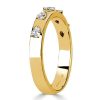 Sideways Pear Cut 5 Stone Anniversary Band in Sterling Silver with Gold Plating Options
