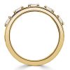 Sideways Pear Cut 5 Stone Anniversary Band in Sterling Silver with Gold Plating Options