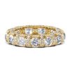 18K Gold Plated Sterling Silver Eternity Wedding Band - 4.10 CTW