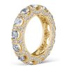 18K Gold Plated Sterling Silver Eternity Wedding Band - 4.10 CTW