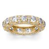 18K Gold Plated Sterling Silver Eternity Wedding Band - 4.10 CTW