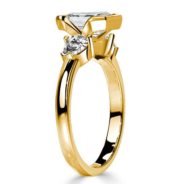Asscher Cut 3 Stone Engagement Ring - Sterling Silver 925, 3.00 CT TW