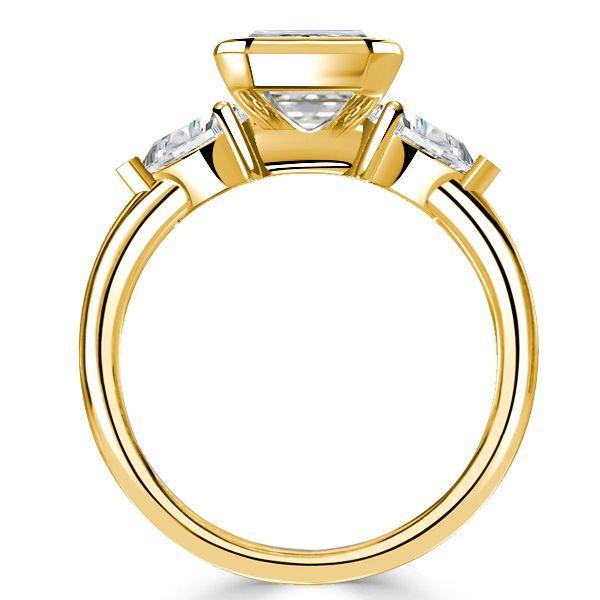Asscher Cut 3 Stone Engagement Ring - Sterling Silver 925, 3.00 CT TW