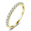 Gold Plated Eternity Band with Created White Sapphires in Sterling Silver