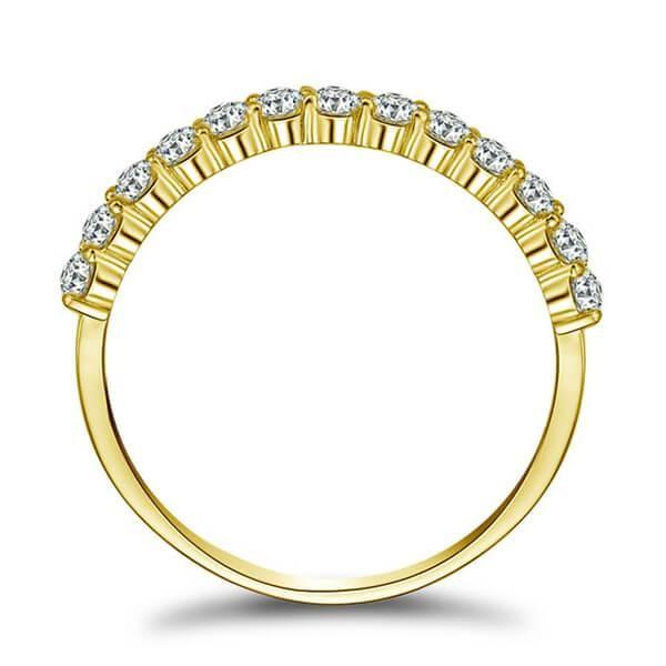 Gold Plated Eternity Band with Created White Sapphires in Sterling Silver