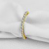 Gold Plated Eternity Band with Created White Sapphires in Sterling Silver