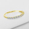 Gold Plated Eternity Band with Created White Sapphires in Sterling Silver