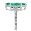 Green Marquise Cut 3-Stone Engagement Ring - Sterling Silver