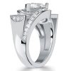Pear Cut White Sapphire Engagement Ring - 925 Sterling Silver Vintage Style