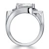 Pear Cut White Sapphire Engagement Ring - 925 Sterling Silver Vintage Style