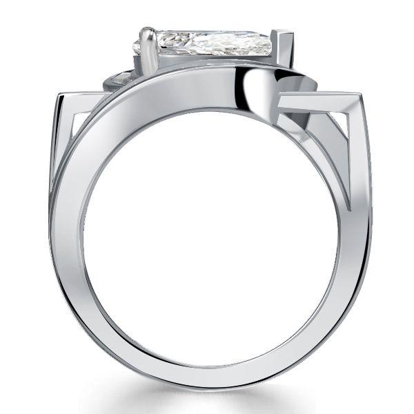 Pear Cut White Sapphire Engagement Ring - 925 Sterling Silver Vintage Style