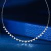 Bezel Setting White Chain Necklace for Women in 925 Sterling Silver