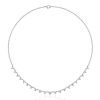 White Sapphire Star Chain Necklace for Women in Sterling Silver