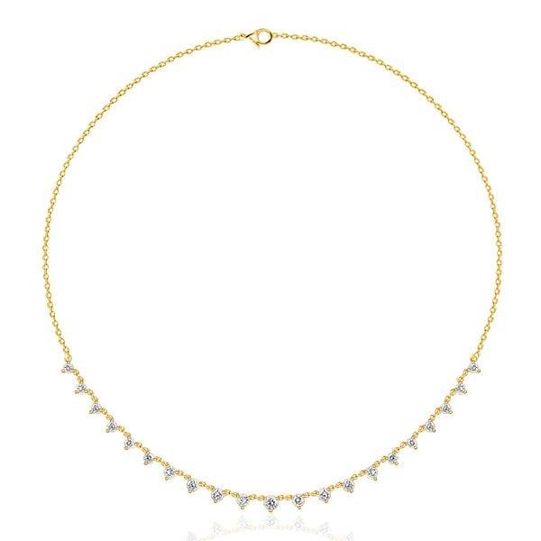 White Sapphire Star Chain Necklace for Women in Sterling Silver