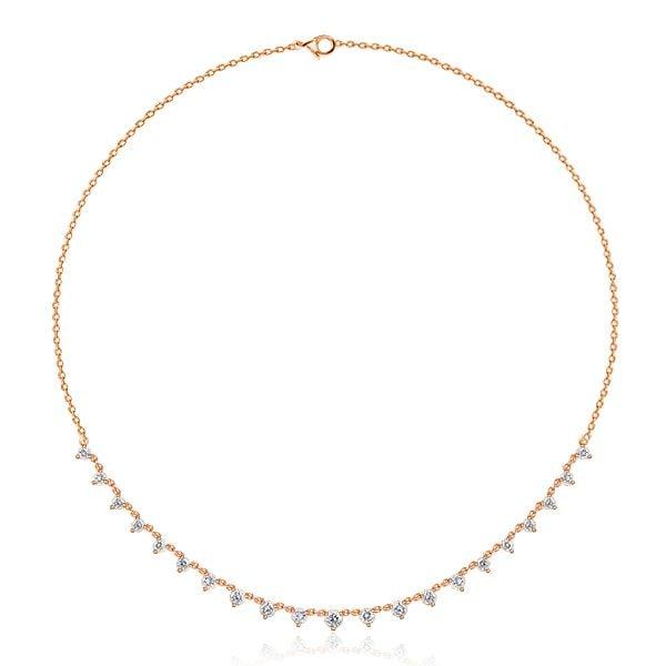 White Sapphire Star Chain Necklace for Women in Sterling Silver