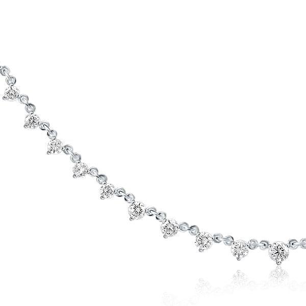 White Sapphire Star Chain Necklace for Women in Sterling Silver