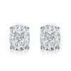 Cushion Cut Sterling Silver Stud Earrings - 5.75 CT, Affordable Elegance