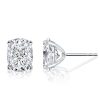 Cushion Cut Sterling Silver Stud Earrings - 5.75 CT, Affordable Elegance