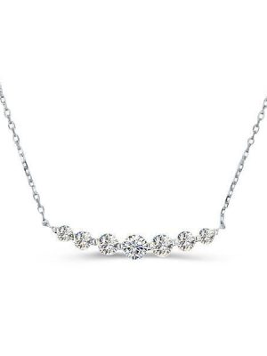 Sterling Silver Round Cut Pendant Necklace - Dainty & Elegant