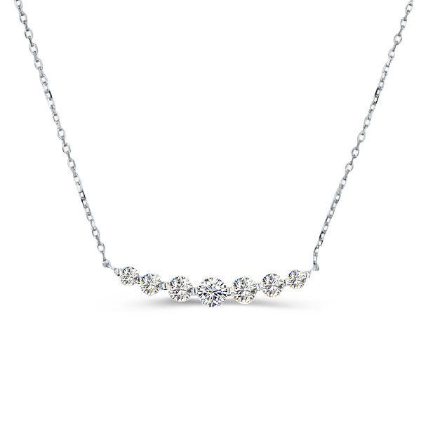 Sterling Silver Round Cut Pendant Necklace - Dainty & Elegant