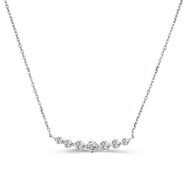 Sterling Silver Round Cut Pendant Necklace - Dainty & Elegant