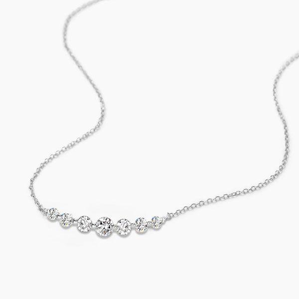 Sterling Silver Round Cut Pendant Necklace - Dainty & Elegant