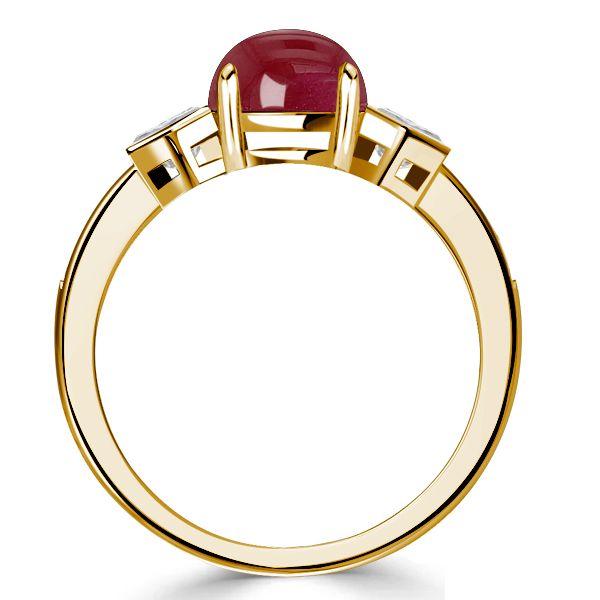 Vintage Style Oval Ruby Engagement Ring - 18K Gold Plated Sterling Silver