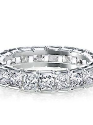 Radiant Eternity Sterling Silver Wedding Band - 3.75 CT. TW