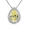 Pear Cut Halo Pendant Necklace - Sterling Silver, 4 CT. TW