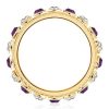 Baguette Cut Amethyst Vintage Wedding Band in 18K Gold Plated Sterling Silver
