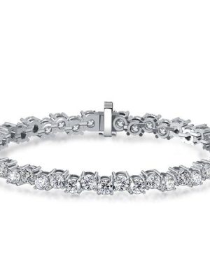 Sterling Silver White Sapphire Offset Tennis Bracelet | 10.75 CT. TW